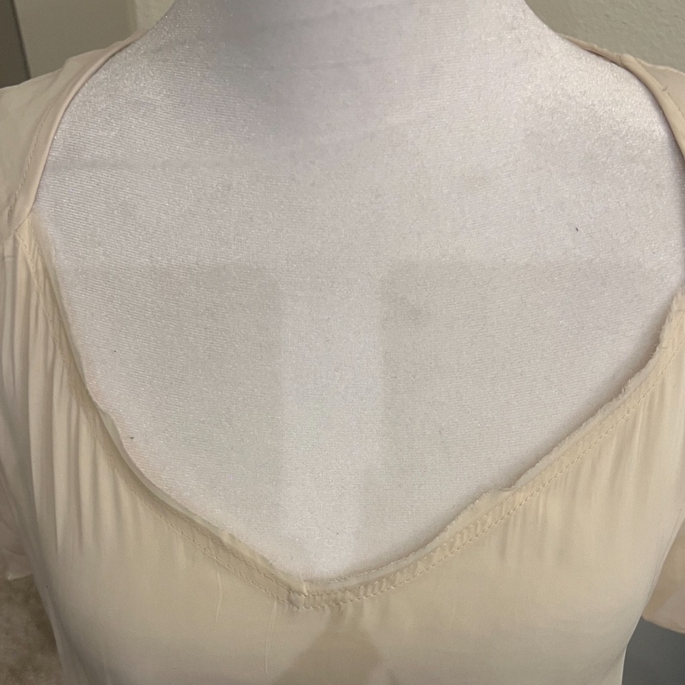 American Vintage Cream Relaxed Short Sleeve Blouse - Picture 2 of 6